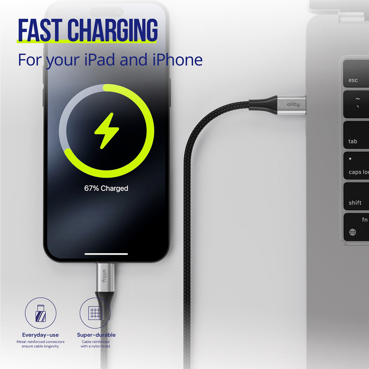 Allity cable AUC-01 USB-C - Lightning 1.0 m 27W black