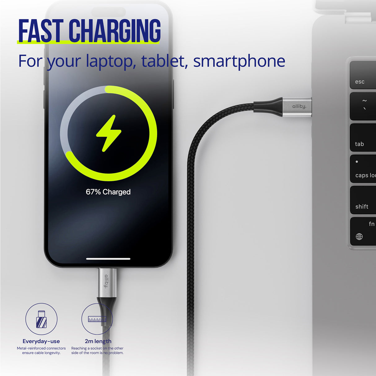 Allity cable AUC-01 USB-C - USB-C 2.0 m 100W black