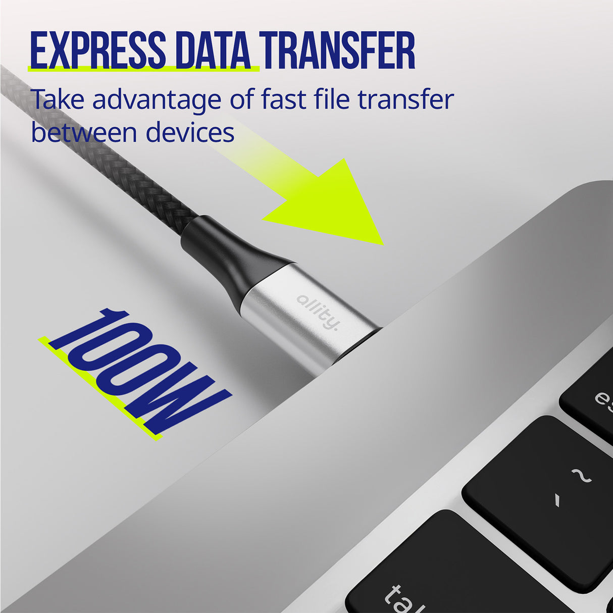 Allity cable AUC-01 USB-C - USB-C 2.0 m 100W black