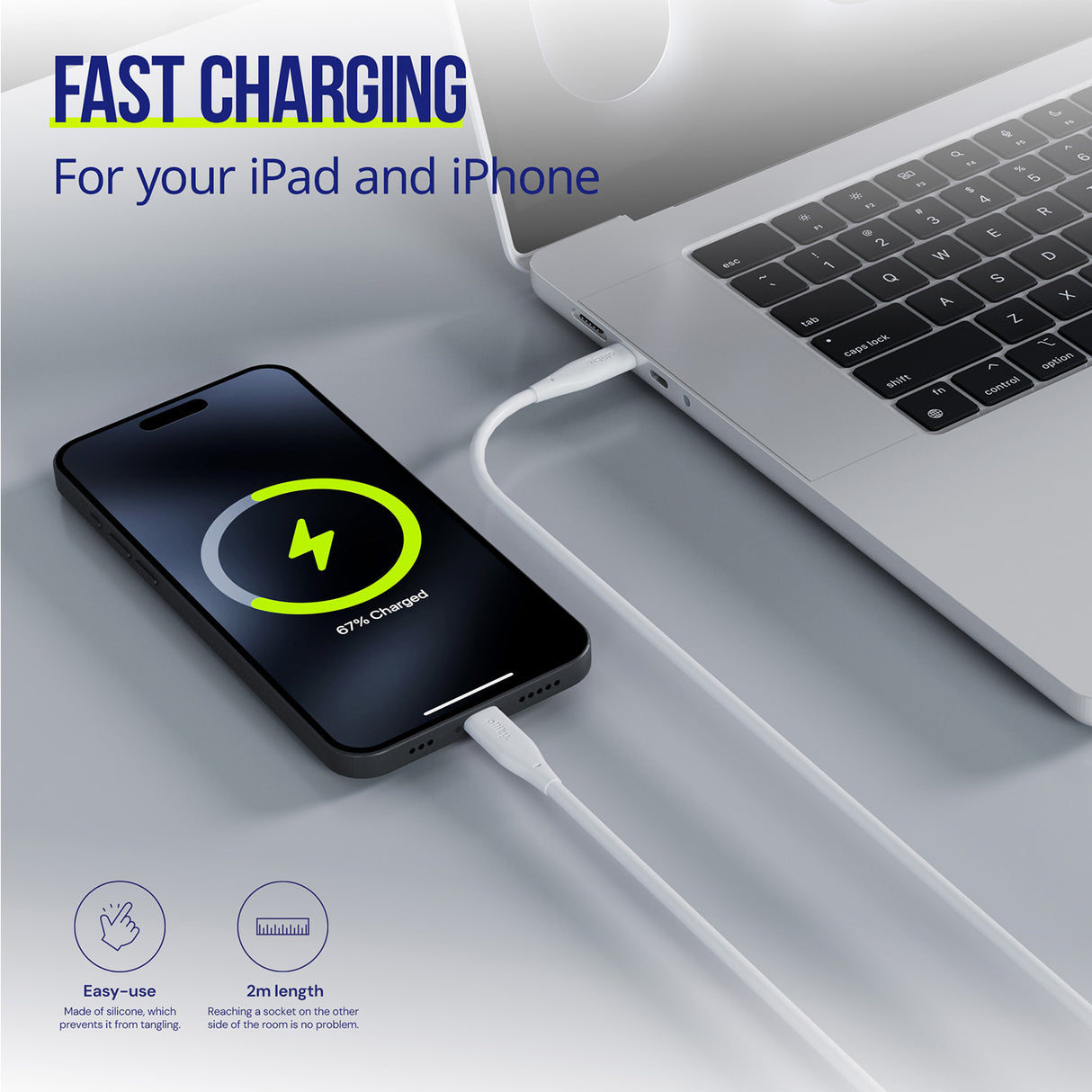 Allity cable AUC-02 USB-C - USB-C 2.0 m 100W white