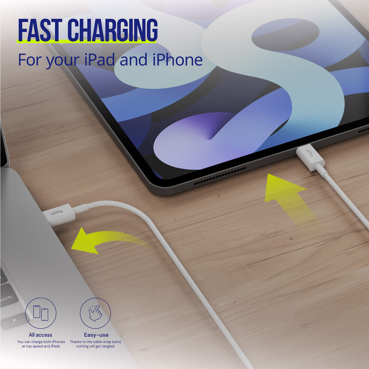 Allity cable AUC-03 USB-C - Lightning 1.0 m 27W white