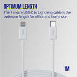 Allity cable AUC-03 USB-C - Lightning 1.0 m 27W white