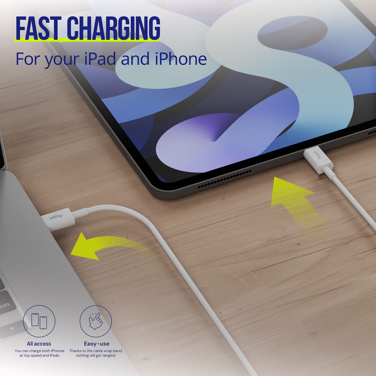 Allity cable AUC-03 USB-C - Lightning 2.0 m 27W white