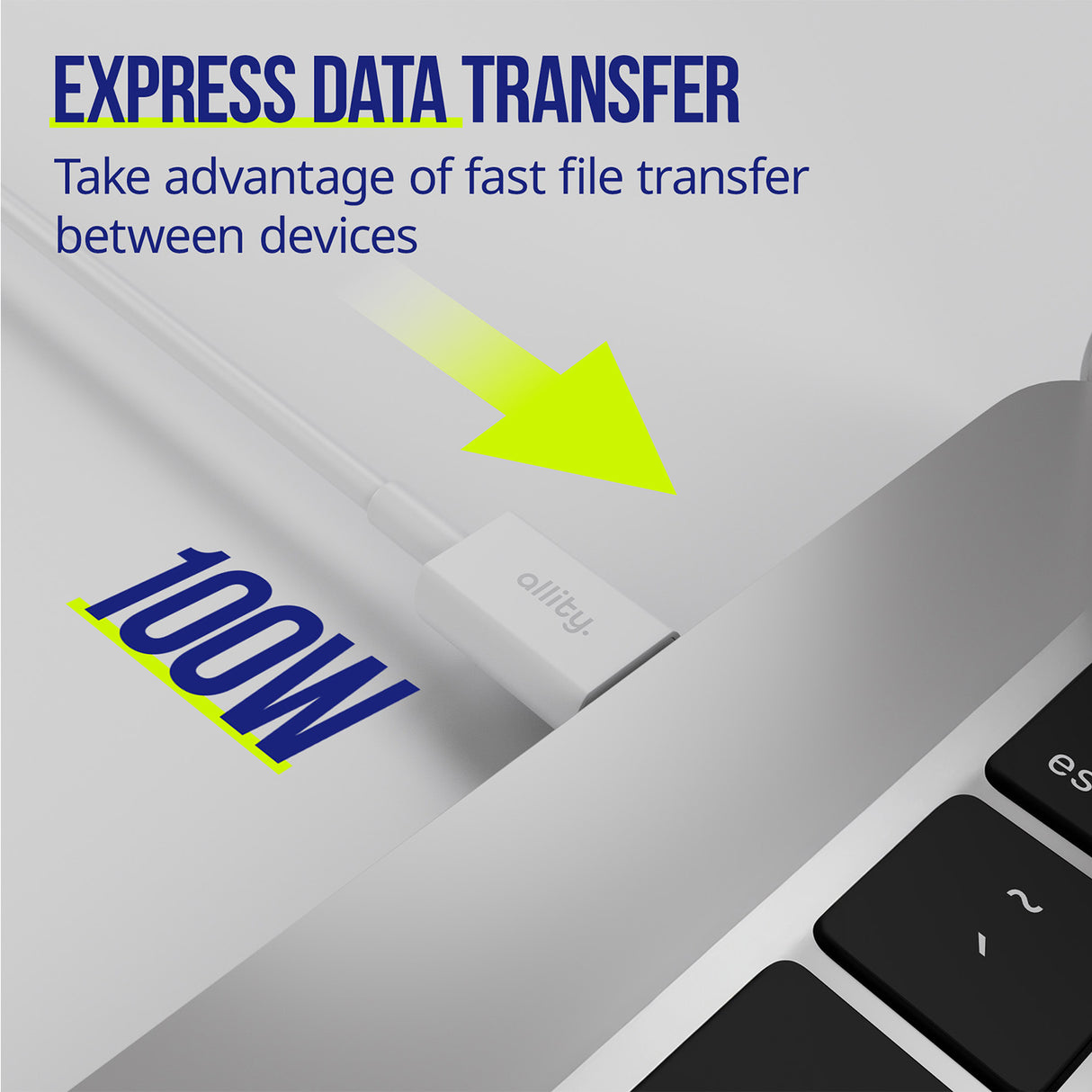 Allity cable AUC-03 USB-C - USB-C 2.0 m 100W white