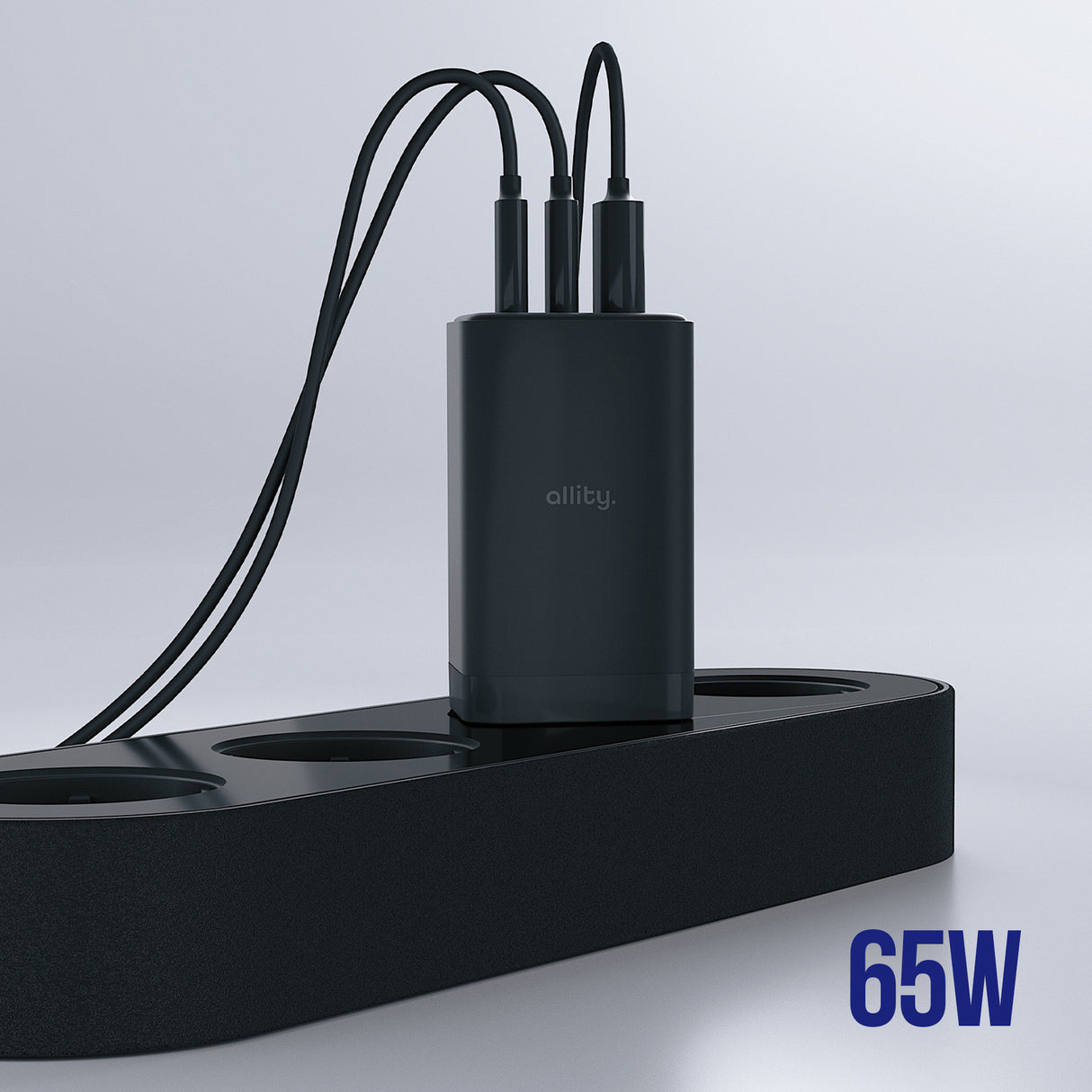 Allity wall charger GaN PD QC ATC-01-65WACC 2x USB-C 1x USB-A 65W black