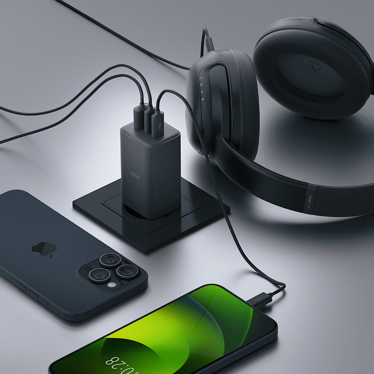 Allity wall charger GaN PD QC ATC-01-65WACC 2x USB-C 1x USB-A 65W black