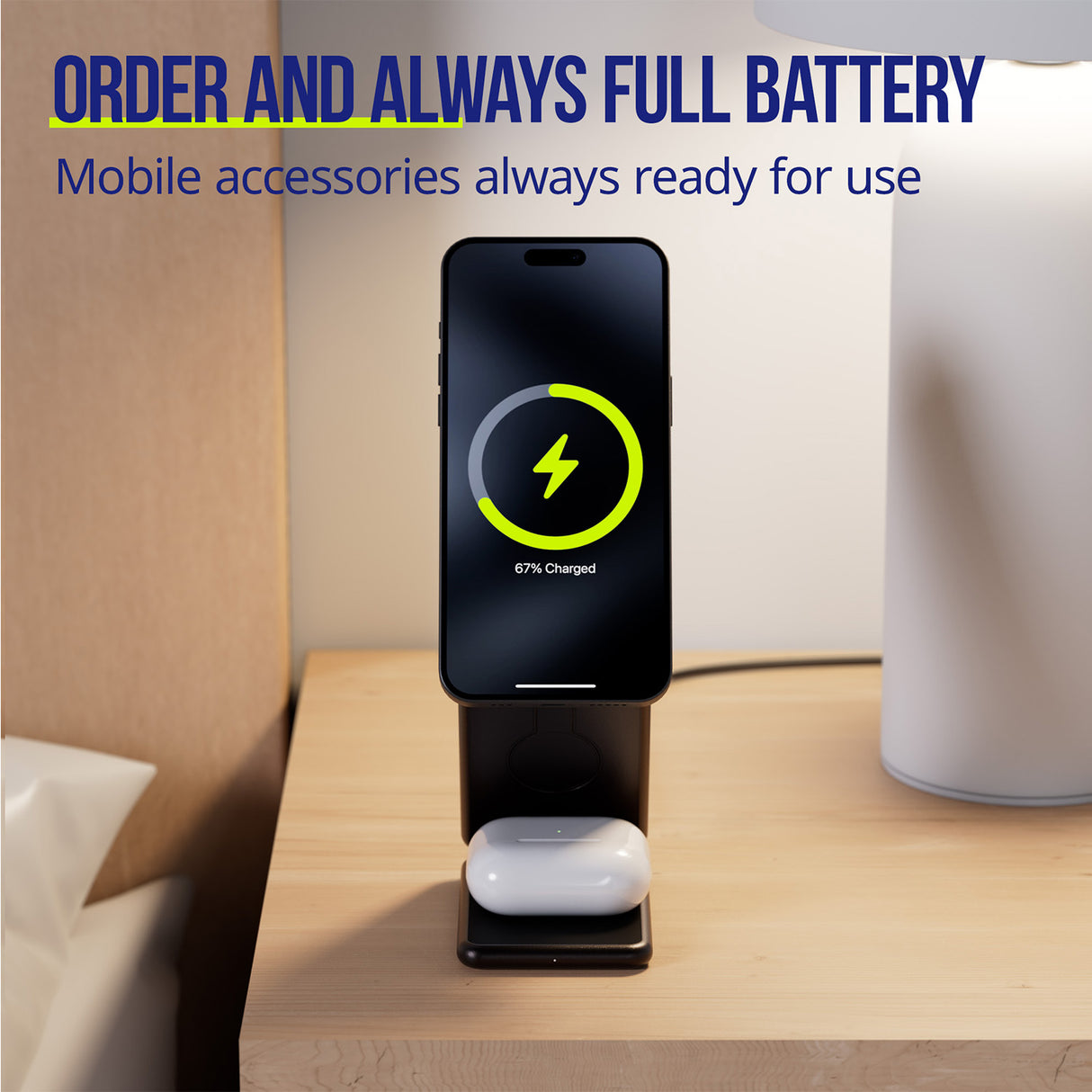 Allity AWC-230-225WMS wireless charger 22.5W graphite 3w1