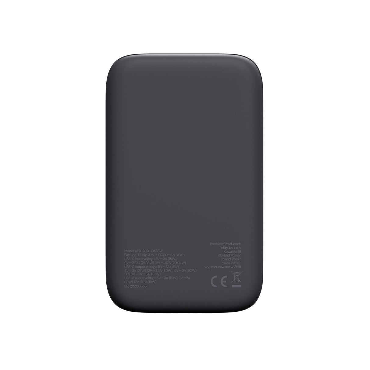 Allity power bank APB-200 PD QC 33W 10000 mAh gray