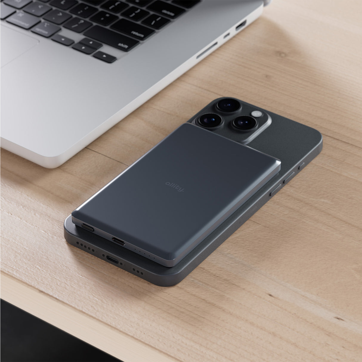 Allity wireless power bank APB-300 PD QC 20W 5000 mAh magnetic gray