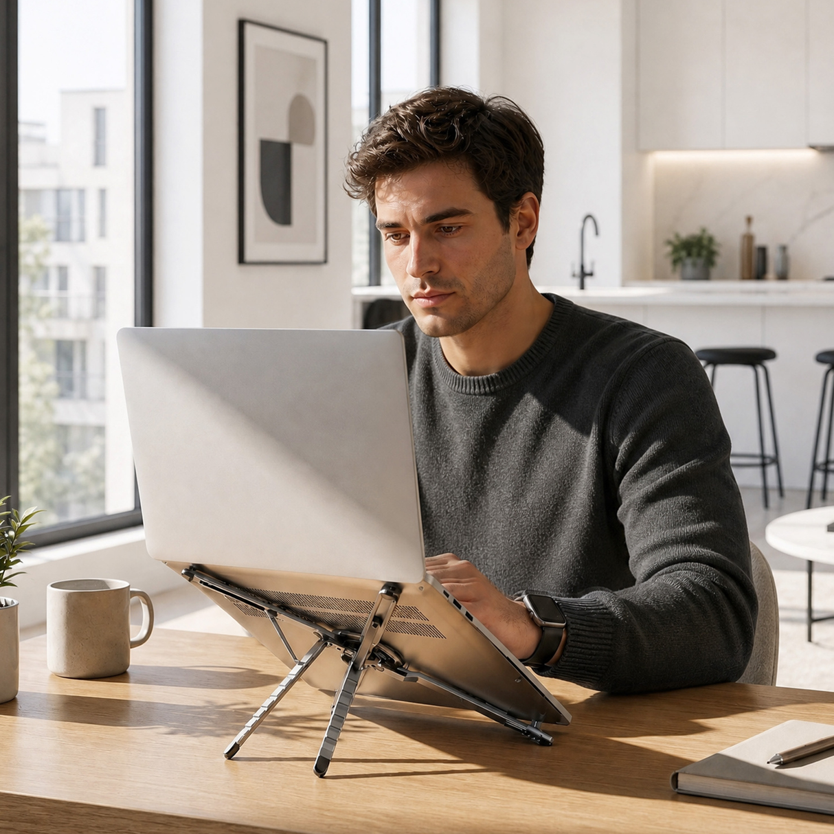 Allity Multi-purpose laptop stand MS ABA-302 grey