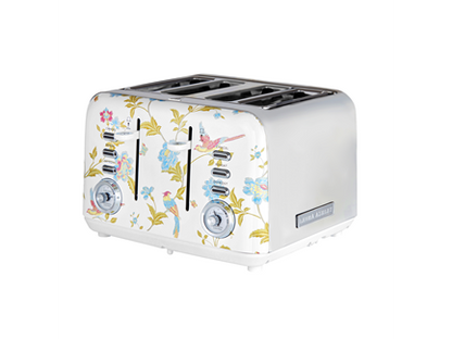 VQ Laura Ashley Slice Toaster. Hvid/sølv