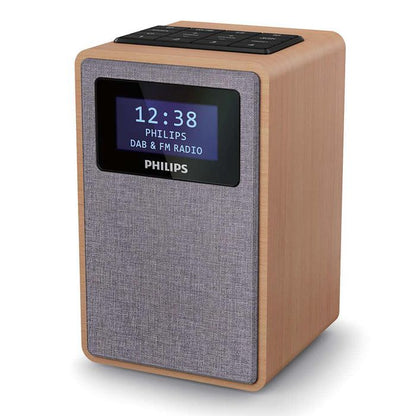 Philips Clock Radio Digital Grå, Træ