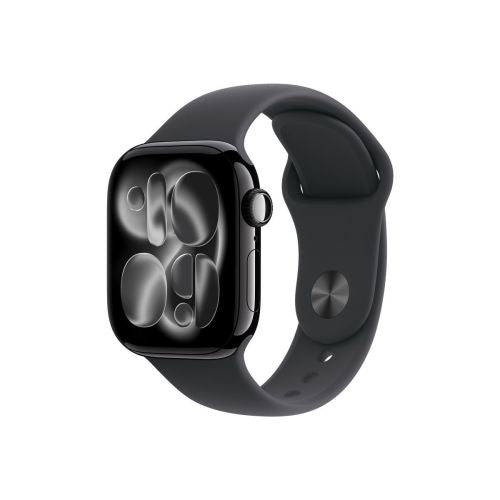Apple Watch Series 11 (2025) GPS 42mm Jet Black Alu Case, sort sportsbånd S/M EU MEQT4