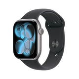 Apple Watch Series 11 (2025) GPS 46mm Space Gray Alu Case, sort sportbånd M/L EU MEV44