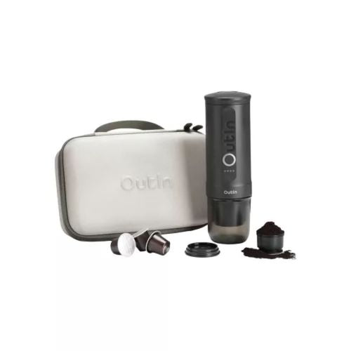 Outin Nano Portable Espresso Machine, 80ml, 7500mAh, Rejsesæt, Space Grey EU