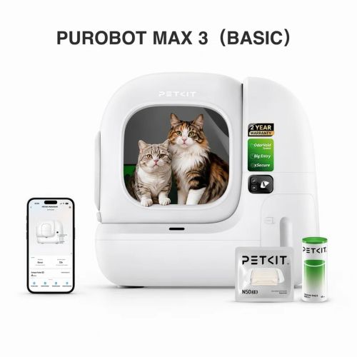 Petkit Purobot Max 3 Basic Intelligent Selvrensende Katte-Landkasse Hvid EU