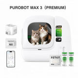 Petkit Purobot Max 3 Premium Intelligent Selvrensende Katte-Landkasse Hvid EU
