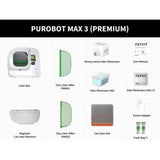 Petkit Purobot Max 3 Premium Intelligent Selvrensende Katte-Landkasse Hvid EU