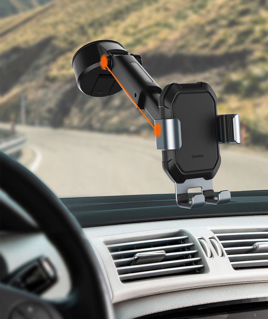 Gravity car mount for Baseus Tank phone with suction cup (sort)