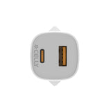 Celly Wall Charger USB-A + USB-C 25W White