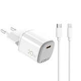 Celly Wall Charger USB-C + USB-C-Lightning Cable 20W White