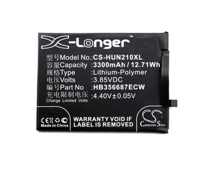 3,82V-3300MAH LI-POLYMER SMARTPHONE BATTERI TIL HUAWEI CS-HUN210XL