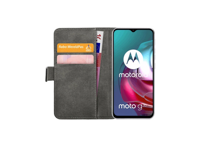 Motorola Moto G30 Bogreol etui - Mobilize - Solid Sort - Læder