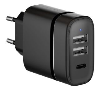 TRIPLE LADER USB-C + USB-A 3,0A, 15W