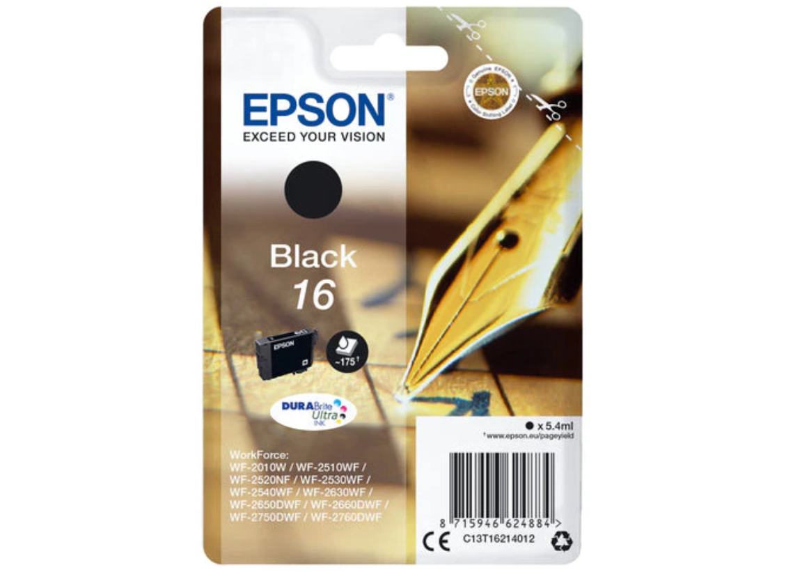 Epson Black 16 blækpatron 1 stk Original Sort