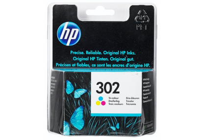 HP 302 Tri-color Original Ink Cartridge 1 stk Standard udbytte Blå, Magenta, Gul