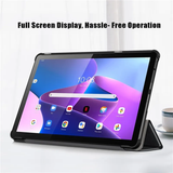 Lenovo Tab M10 (Gen 3) 10,1" 328F Trifold Stand Tablet Case Microfiber Auto Wake/Sleep Magnetisk lukning Anti-ridse beskyttelsescover - Sort