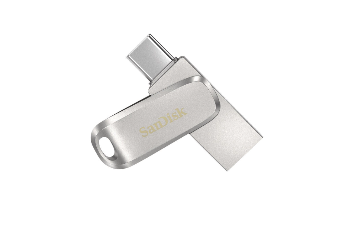 SanDisk Ultra Dual Drive Luxe 64GB USB 3.1 Gen 1 / USB-C Sølv