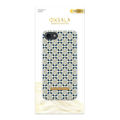 Onsala mobiltelefontaske til iPhone 6/7/8/SE Soft Blue Morocco