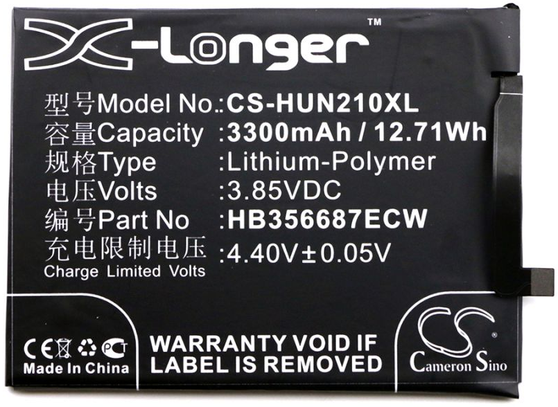 3,82V-3300MAH LI-POLYMER SMARTPHONE BATTERI TIL HUAWEI CS-HUN210XL