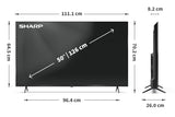Sharp | 50HP5265E | 50 | Smart TV | Google TV | UHD | Black