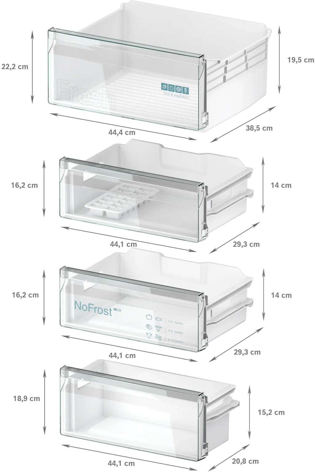 Siemens iQ100 KI96NNSE0 køle-/fryseskab Indbygget 290 L Hvid