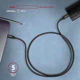 Axagon BUCM3-CM30AB USB-kabel USB 3.2 Gen 1 (3.1 Gen 1) 3 m USB C 5 Gbit/sek. 60 W Sort