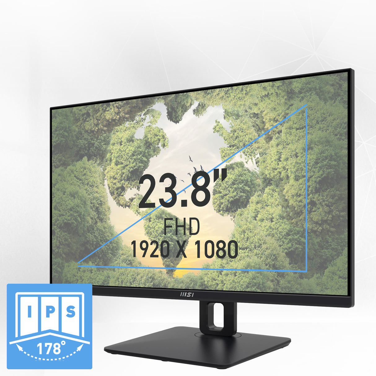 MSI PRO MP245PG 24 1920 x 1080 (Full HD) VGA (HD-15) HDMI DisplayPort 100Hz Pivot Skærm