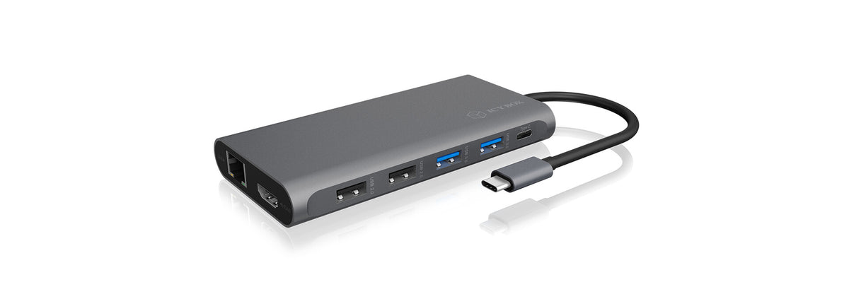 ICY BOX IB-DK4050-CPD Wired USB 3.2 Gen 1 (3.1 Gen 1) Type-C Anthracite