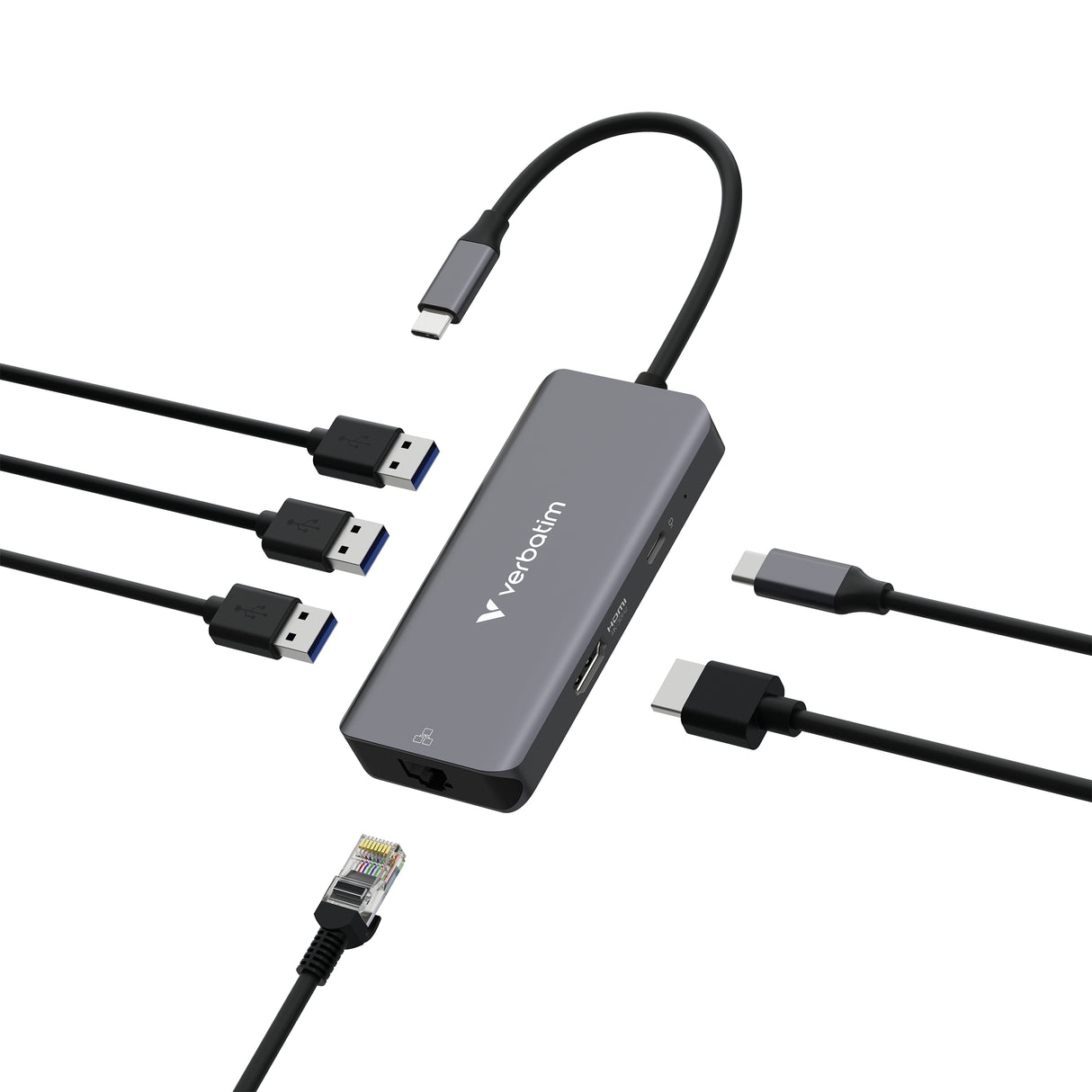 Verbatim 32157 interface hub USB 3.2 Gen 1 (3.1 Gen 1) Type-C 5000 Mbit/s Grå