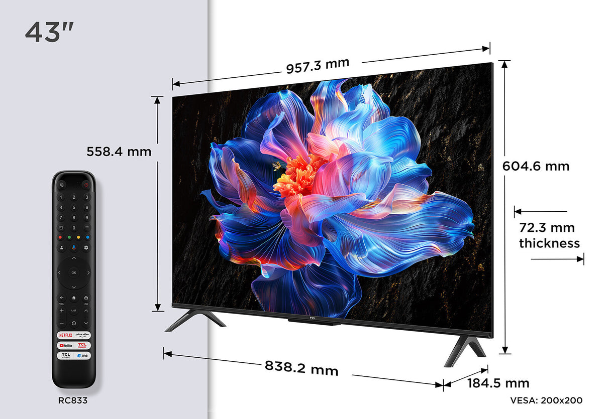 TCL V6C 43V6C TV 109,2 cm (43") 4K Ultra HD Smart TV Wi-Fi Metallic 260 cd/m²