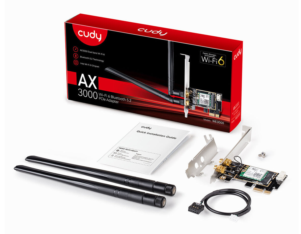 Cudy WE3000 netværkskort Intern WLAN / Bluetooth 2402 Mbit/s