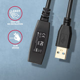 Axagon ADR-310 USB-kabel USB 3.2 Gen 1 (3.1 Gen 1) 10 m USB A 5 Gbit/sek. Sort