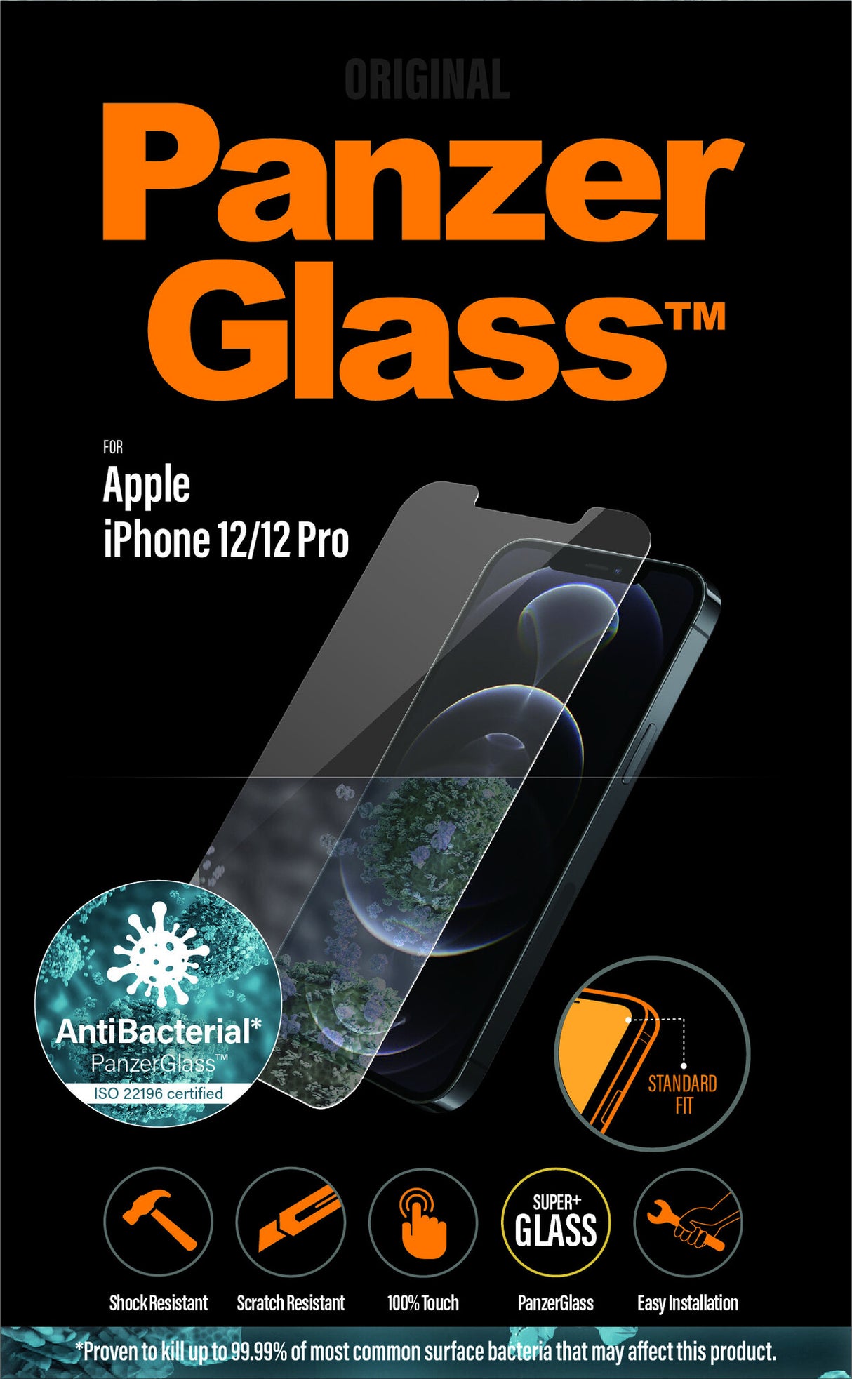 PanzerGlass ® Skærmbeskyttelse iPhone 12 | 12 Pro | Standard Fit