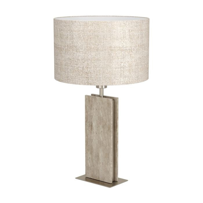 Eglo Belesar H67 børstet stål/linen bordlampe