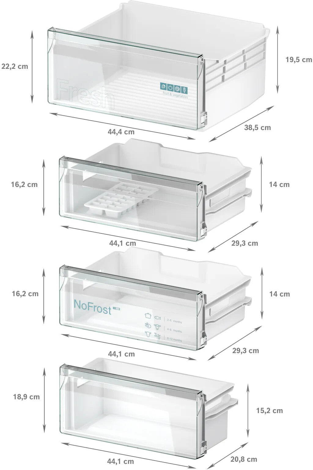 Siemens iQ100 KI96NNSE0 køle-/fryseskab Indbygget 290 L Hvid