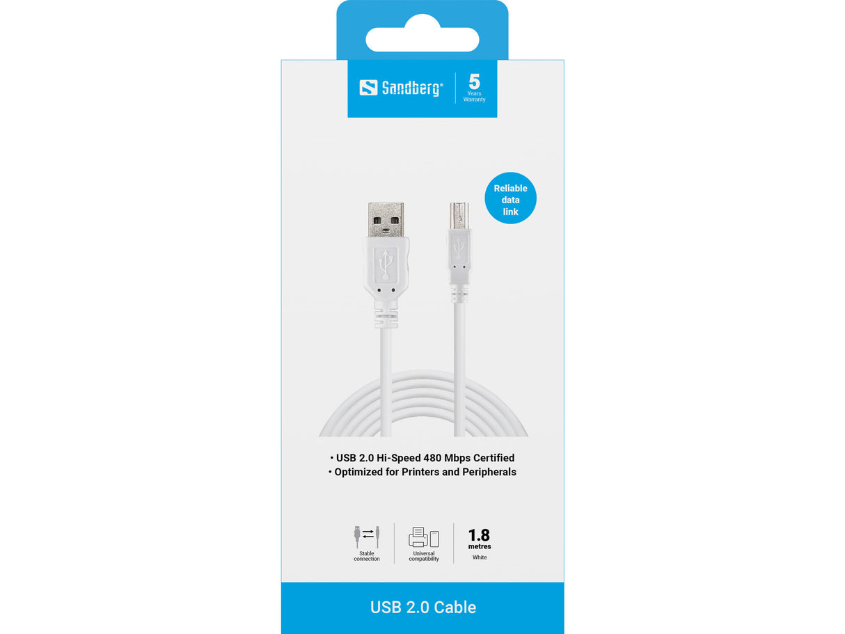 Sandberg USB 2.0 A-B male 1.8 m