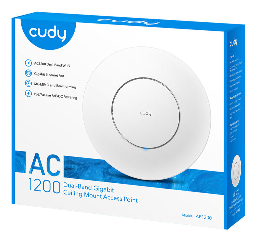 Cudy AC1300 1167 Mbit/s Hvid Strøm over Ethernet (PoE)