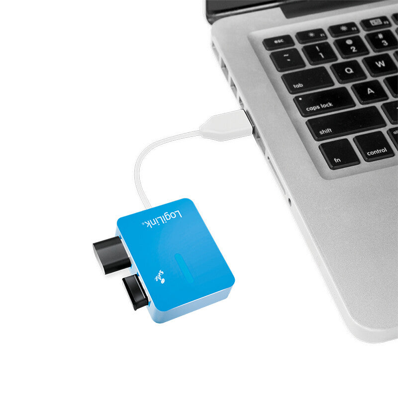 LogiLink UA0136 interface hub USB 2.0 Type-A 480 Mbit/s Blå