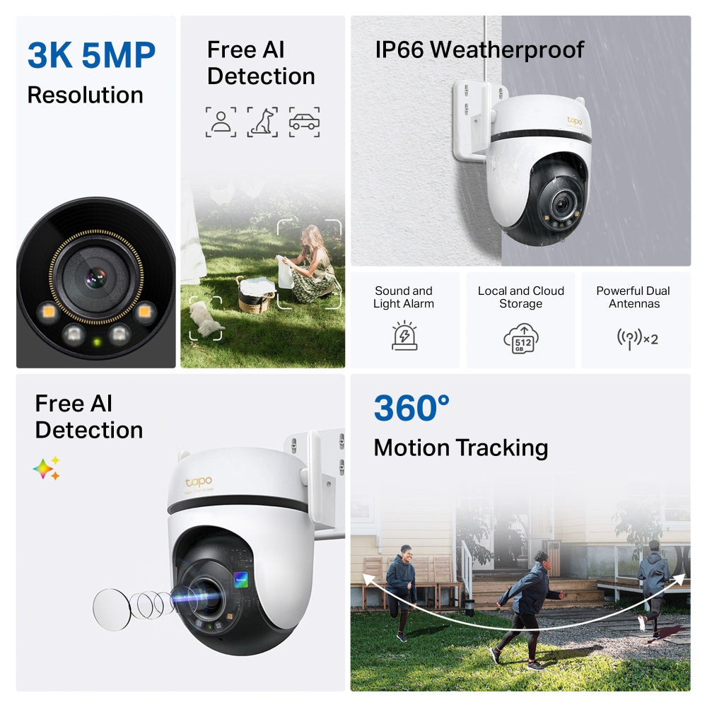 TP-Link TAPO C530WS overvågningskamera Tårn IP-sikkerhedskamera Udendørs 2880 x 1620 pixel Væg
